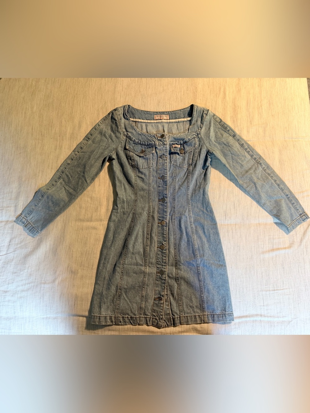 VINTAGE Guess Jeans Denim Long-Sleeve Button Dress with Georges Marciano tags